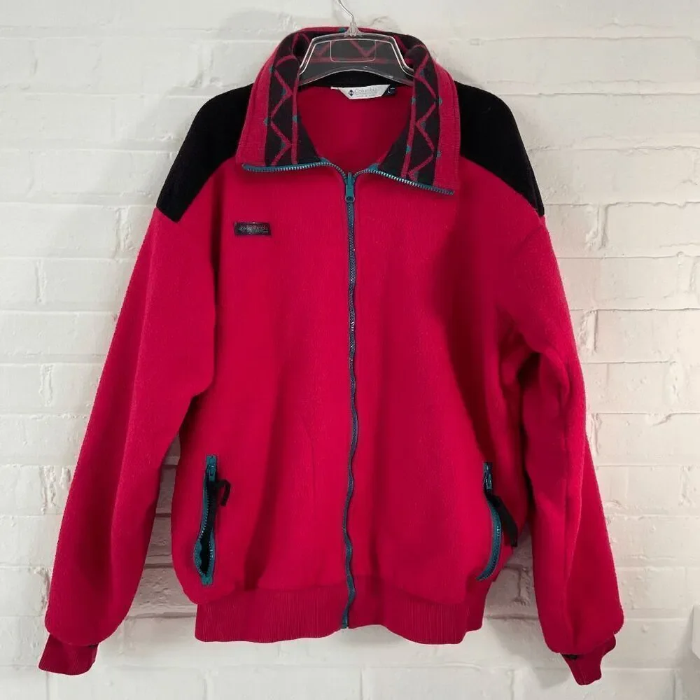 Vintage 80s/90s Columbia Bugaboo 3-in-1 Jacket & Fleece w/ Aztec Collar